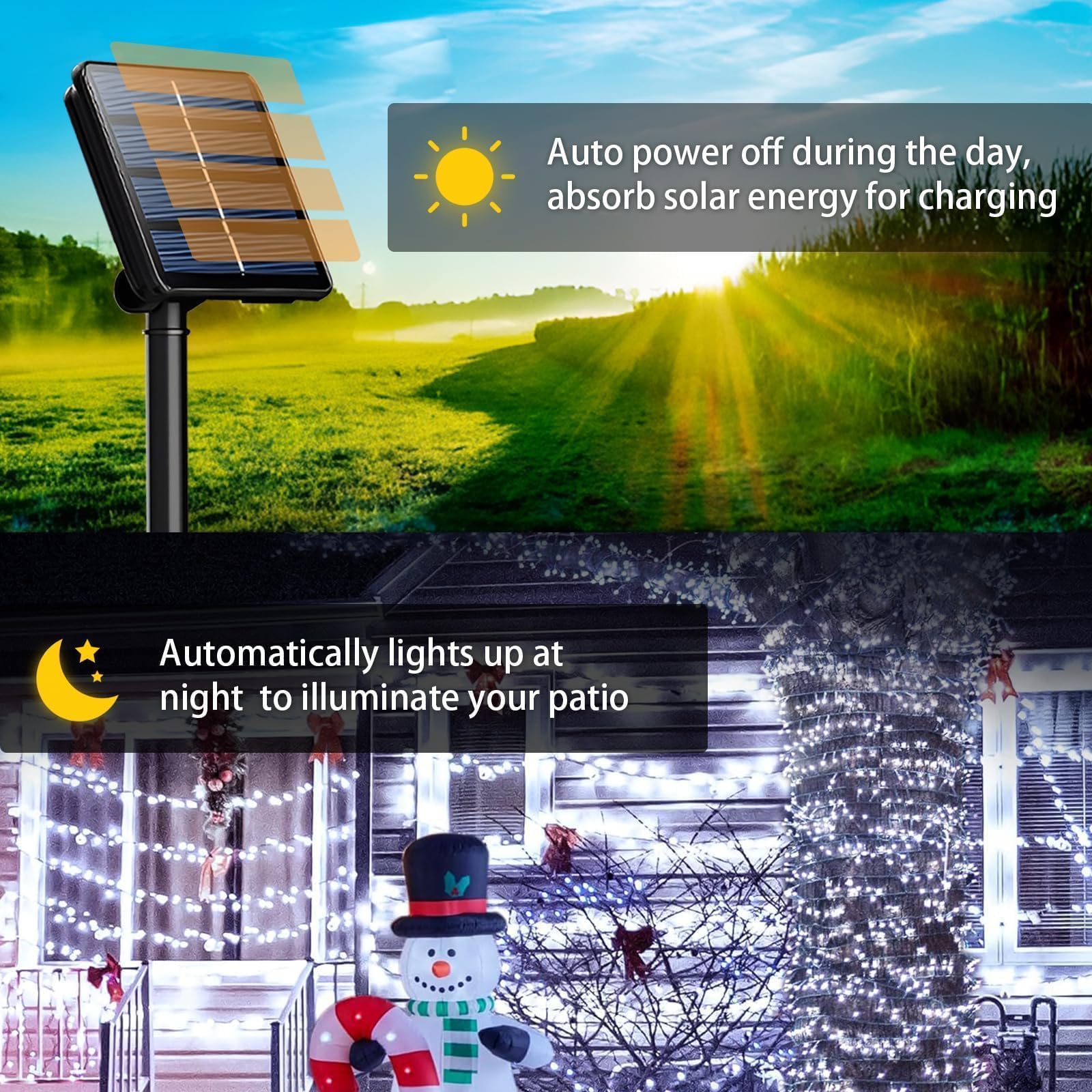 SyouHome 600 LEDs provide bright outdoor illumination for patios and gardens.