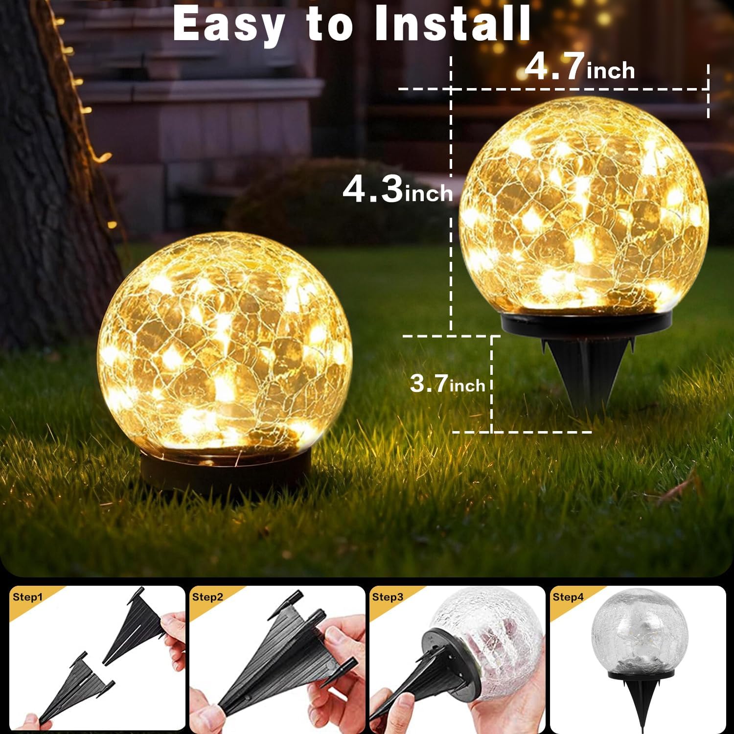 SyouHome solar globe IP65 durability withstands rain and snow