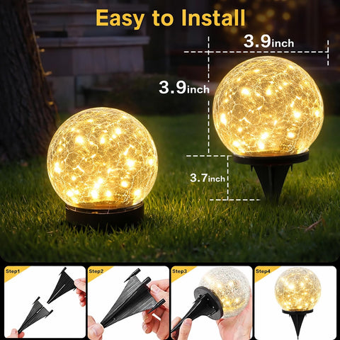 SyouHome IP65 waterproof crackle glass globe withstands rain