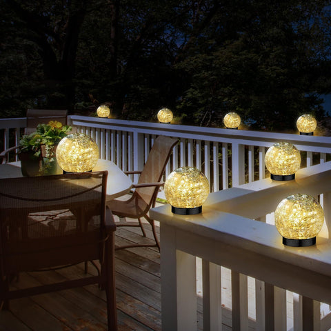 SyouHome solar globe night ambience lights up yards and driveways