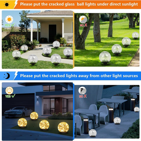 SyouHome solar globe tabletop setup for patios and tabletops