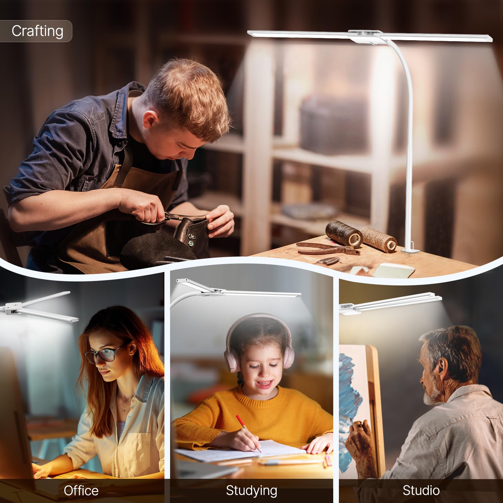 Syrinx eye-friendly LEDs providing soft glare-free lighting for work
