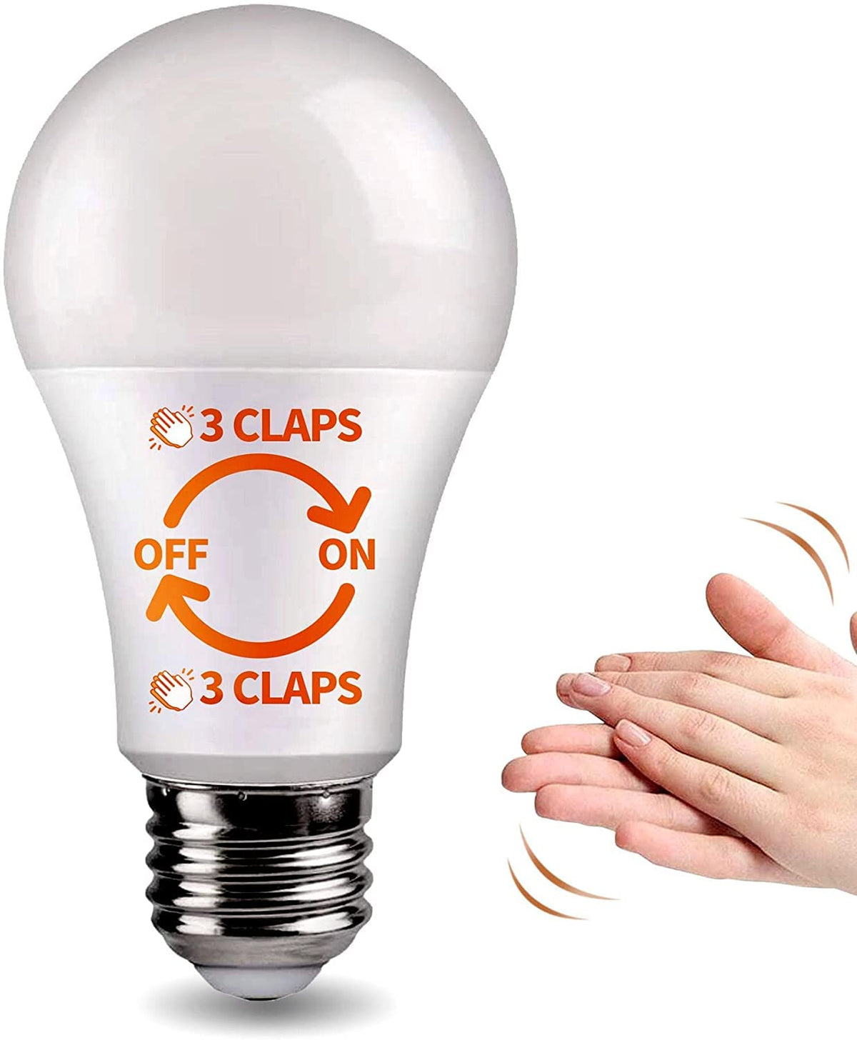 SYSAI 3 Claps light control bulb in a bedroom, clap-activated lighting.