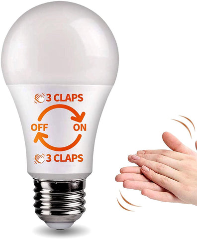SYSAI 3 Claps light control bulb in a bedroom, clap-activated lighting.