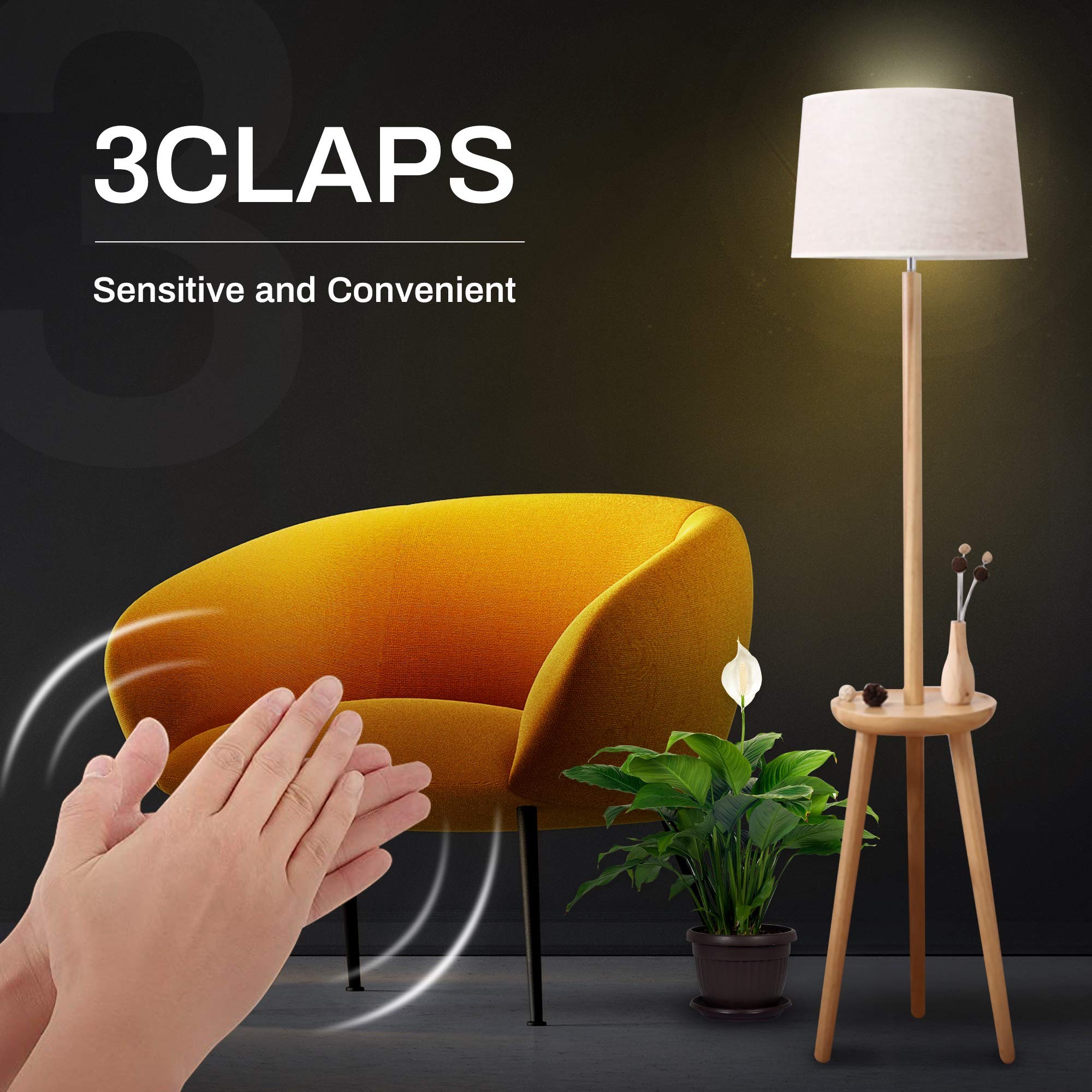 SYSAI sound-activated bulb with clap detection and feedback.
