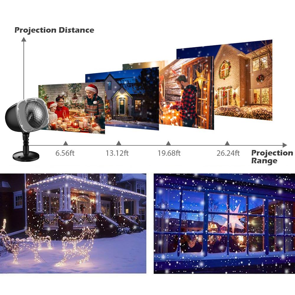 Syslux snowfall projector offering wide projection area over large surfaces