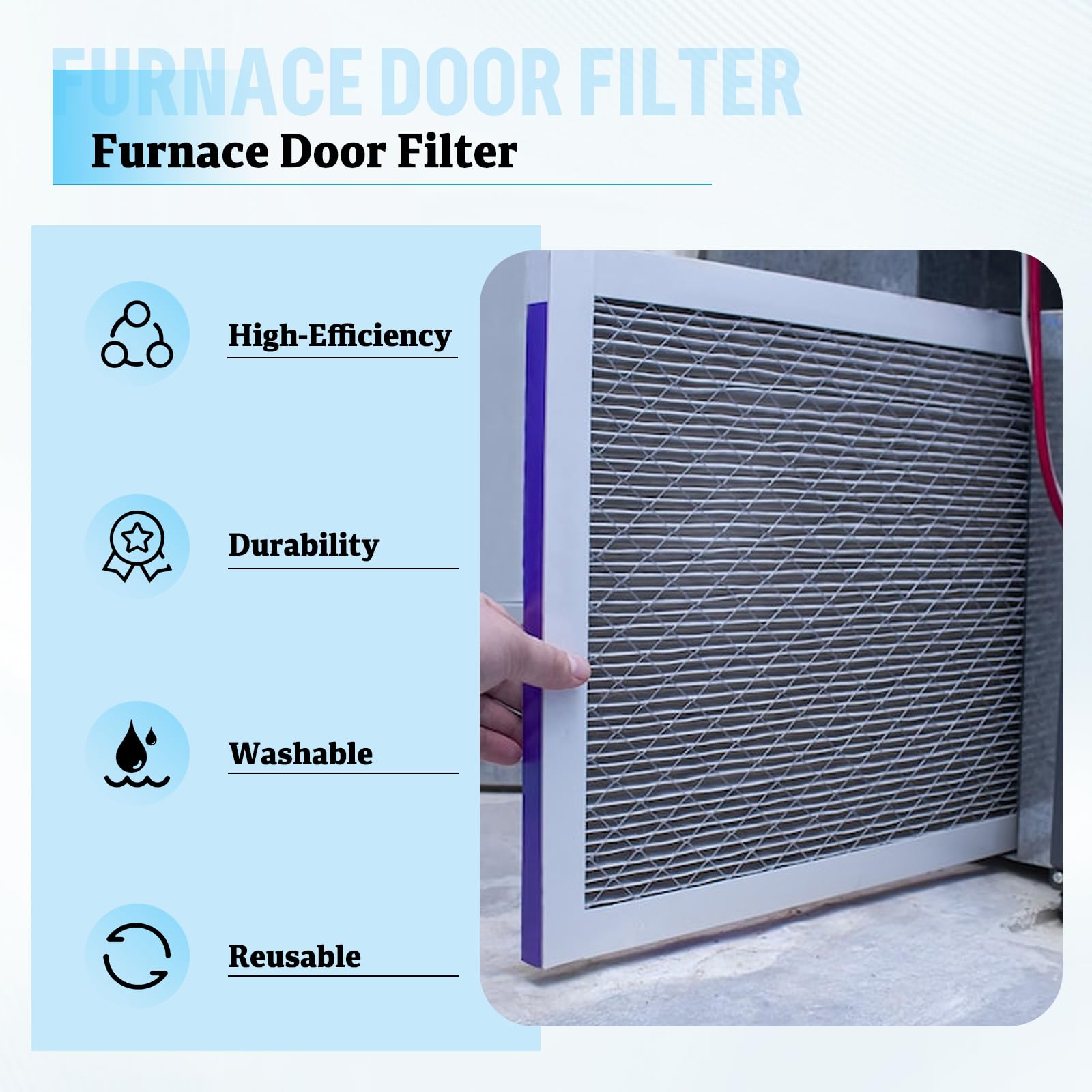 SyunsXoon washable filter in black for 16x26x1/4 mobile home furnaces