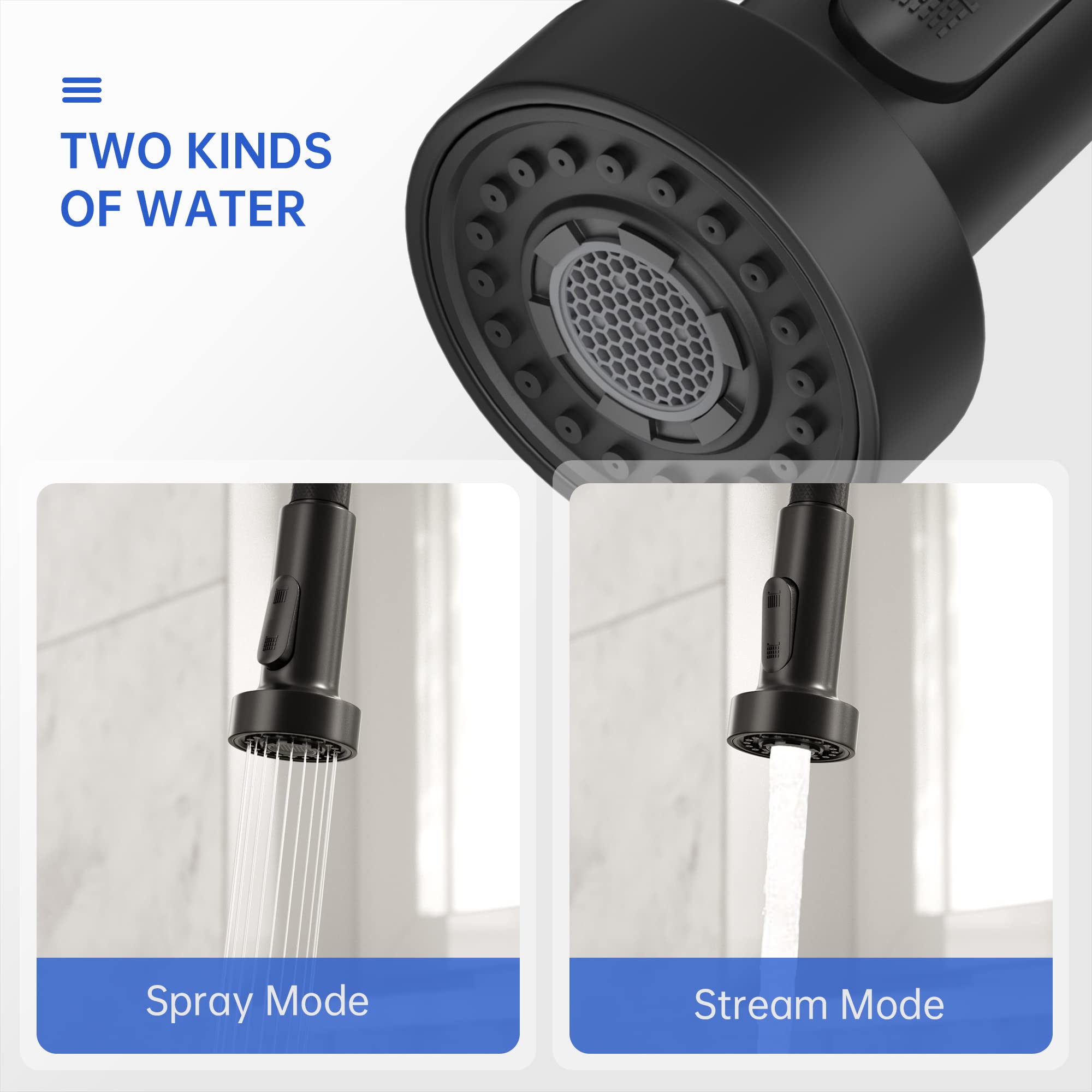 SYZYZTXY 360-degree swivel spout for easy reach across the sink.
