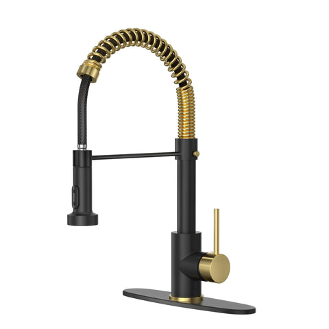 SYZYZTXY Black Gold faucet with spout detail enables flexible kitchen use.