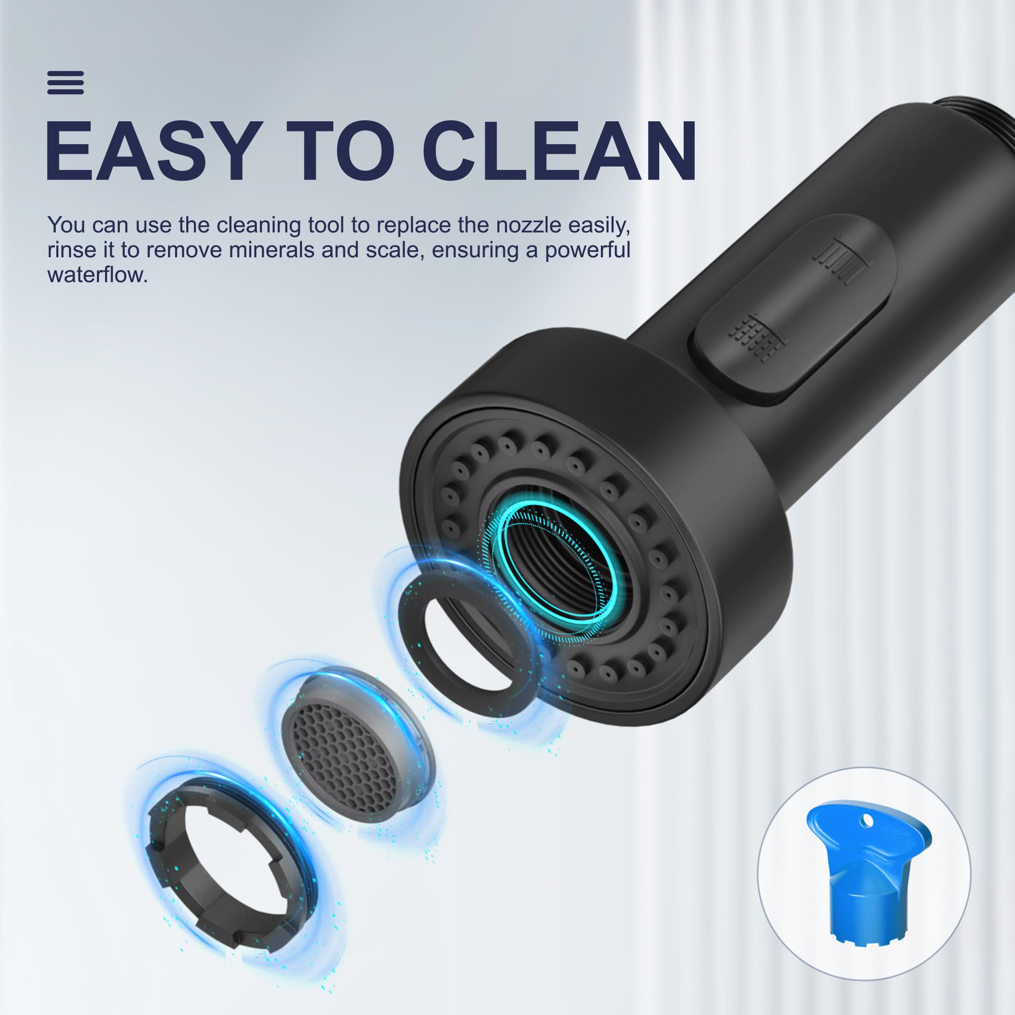 SYZYZTXY self-cleaning silicone nozzle helps prevent clogs.