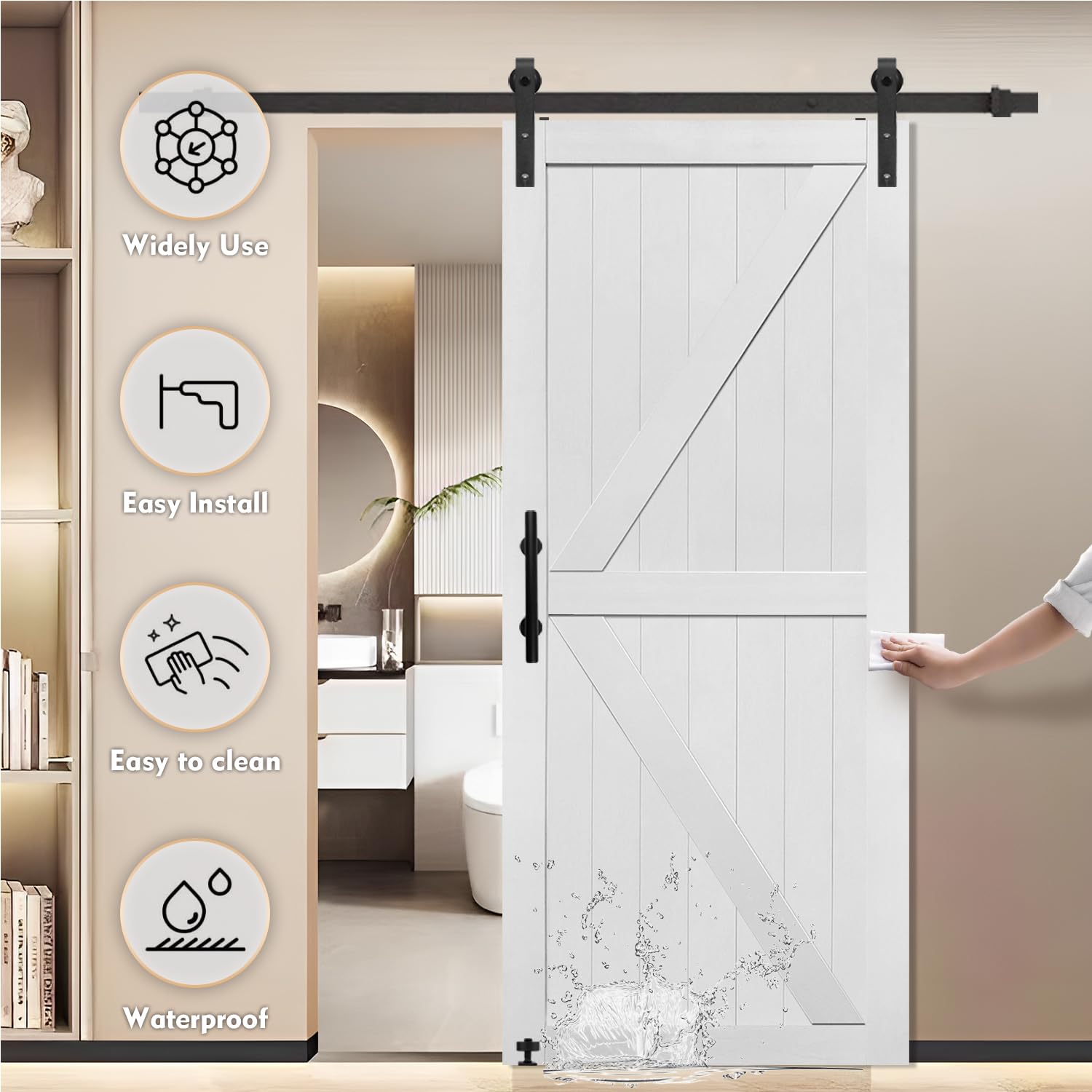 S&Z TOPHAND door handle detail highlighting sleek, easy grip design.