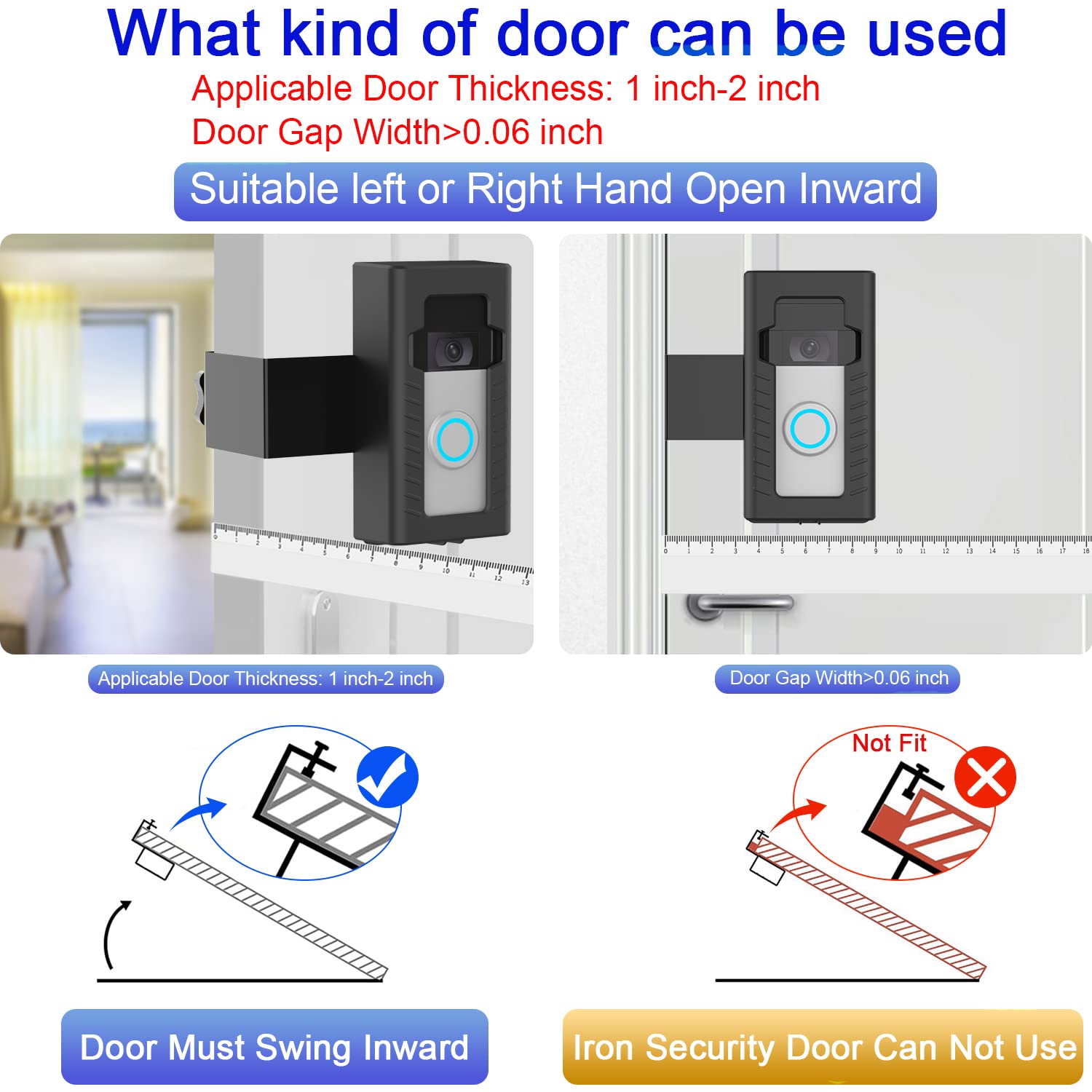 SZAOYU doorbell holder no-drill installation with sponge housing