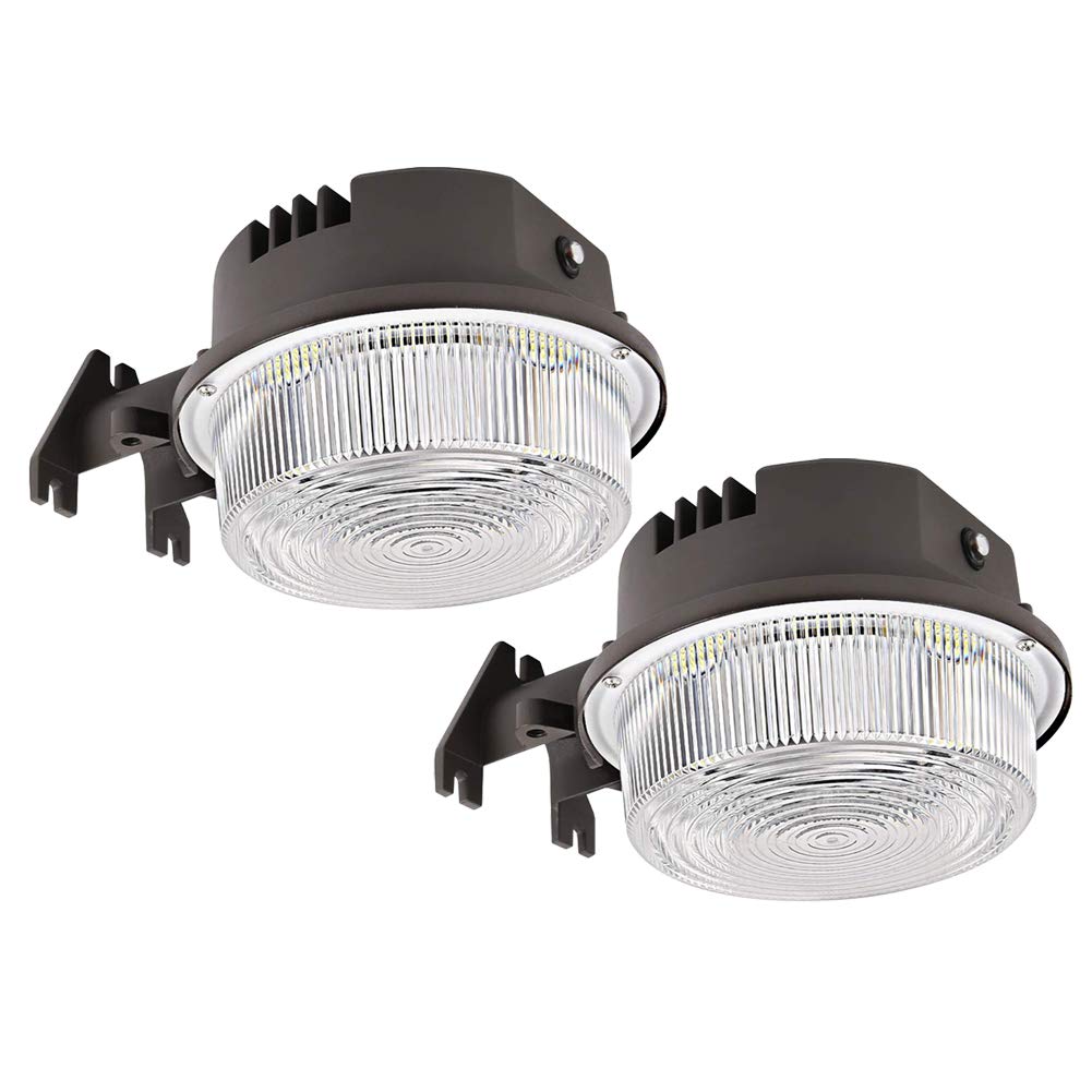 SZGMJIA 2-pack LED barn light front view improves outdoor security and visibility.