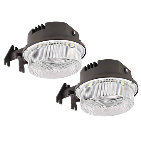 SZGMJIA 2-pack LED barn light front view improves outdoor security and visibility.