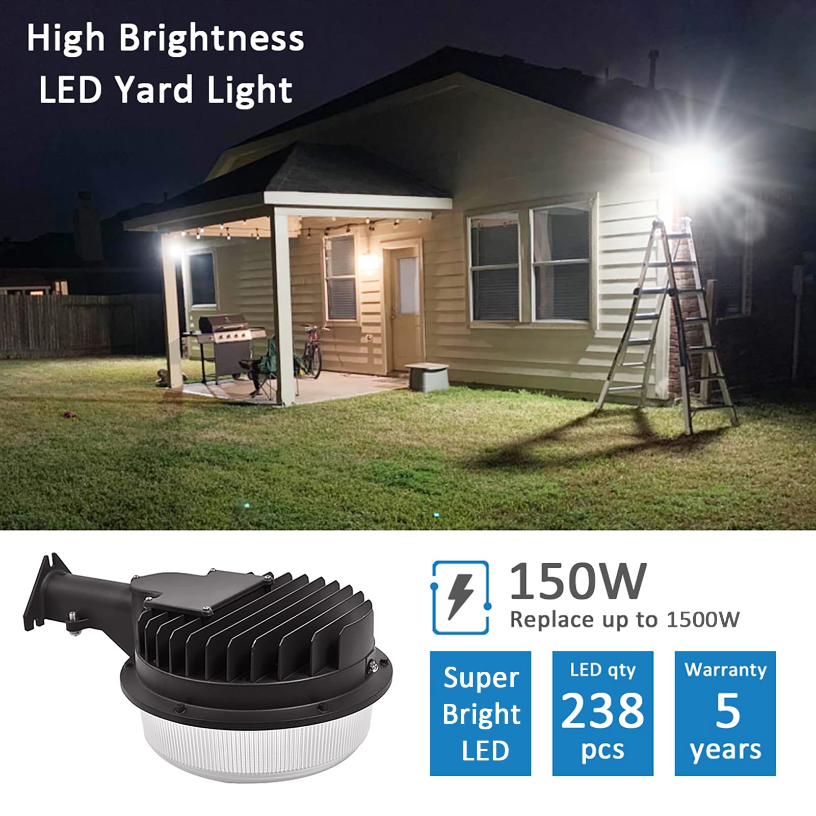 SZGMJIA LED barn light installation on pole demonstrates easy setup and reliable operation.
