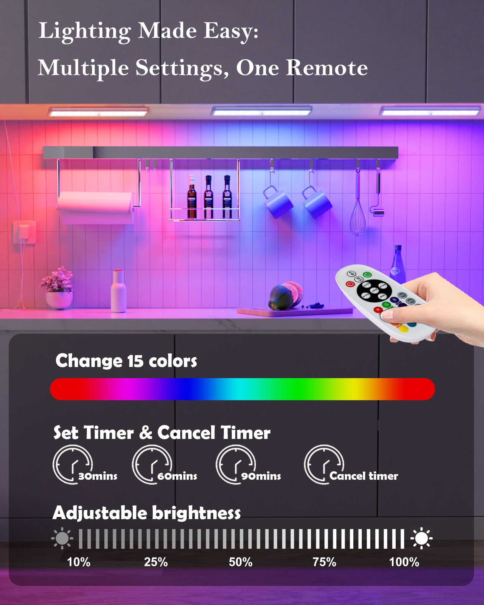 SZOKLED color temperature adjustment helps match task lighting and ambiance.