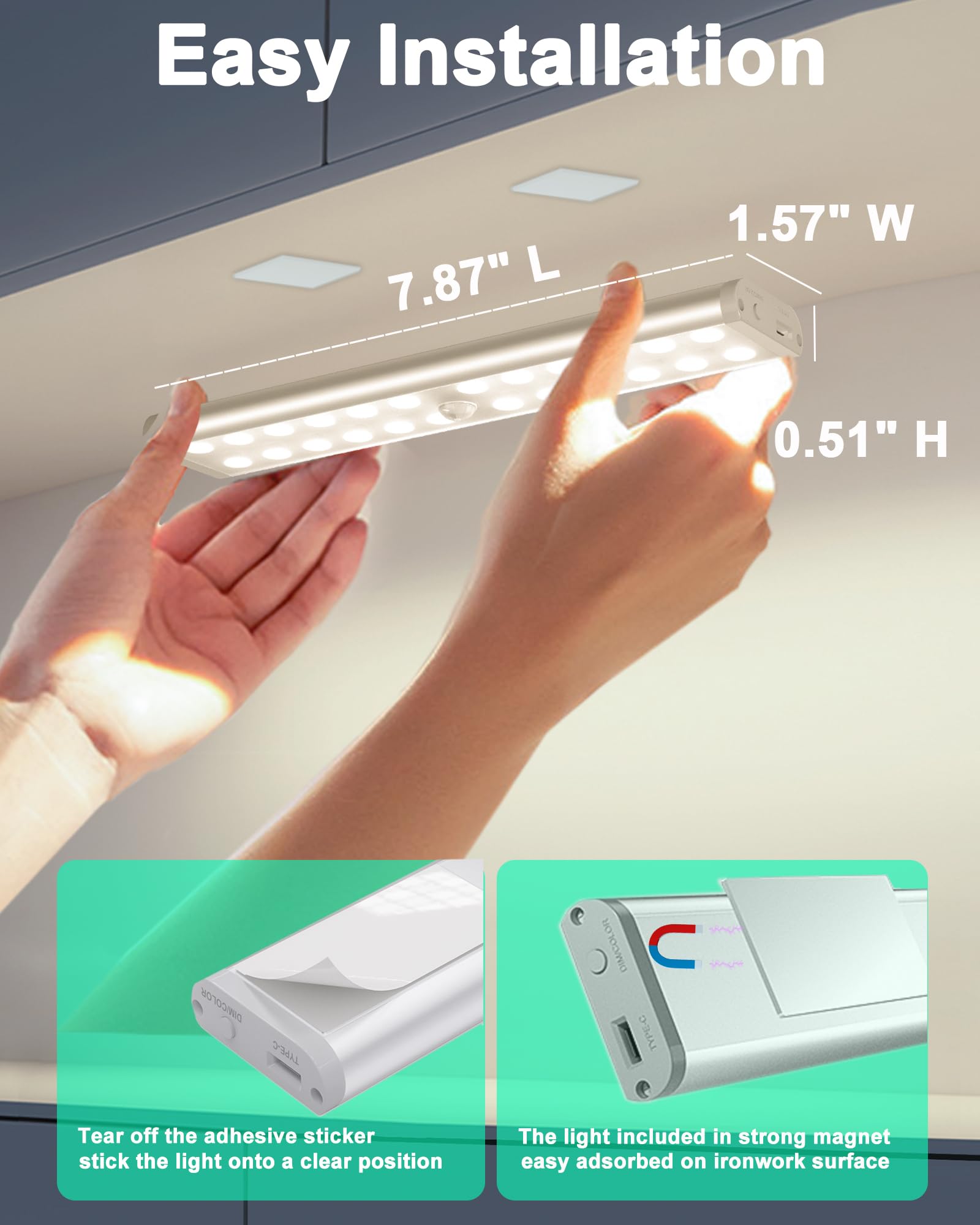 SZOKLED rechargeable battery light provides cordless convenience for any dark corner.