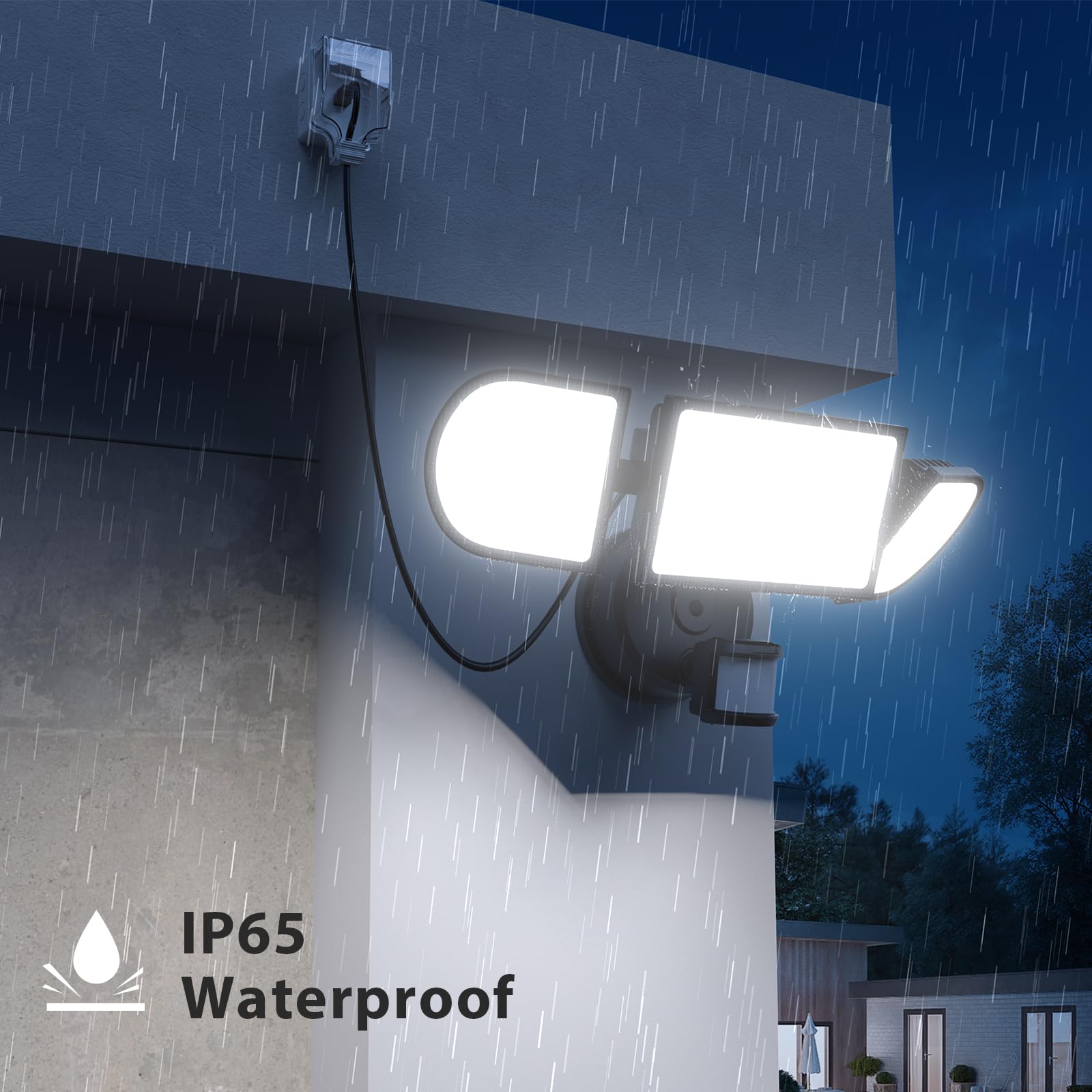 SZPOWER perimeter and backyard lighting to deter intrusions