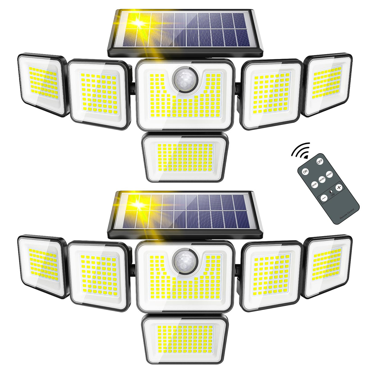 SZPOWER 6-heads solar motion lights outdoor with 360° coverage for wide lighting