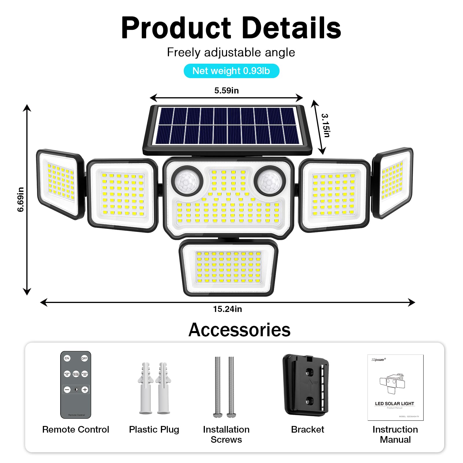 SZPOWER dual motion sensors detect motion up to 32 feet