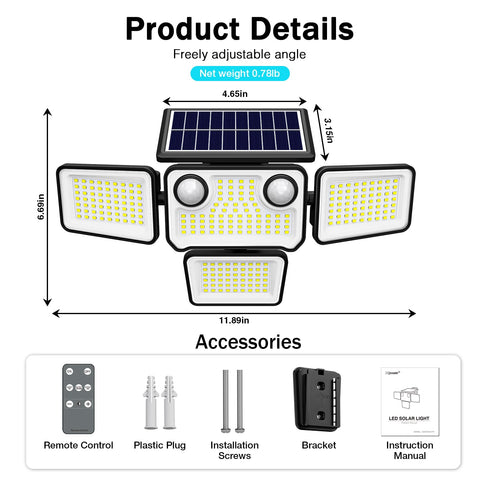 SZPOWER remote-control flood light showcases easy remote operation.