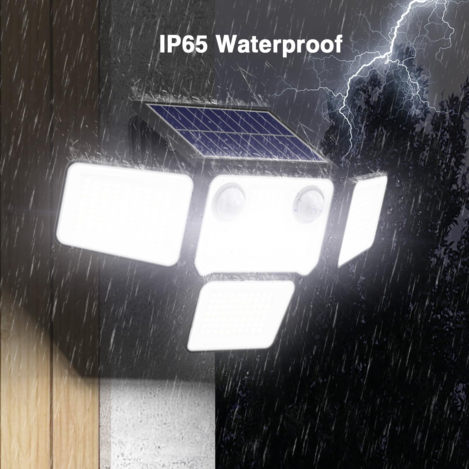 SZPOWER 4500LM flood lights brighten outdoor spaces at night.