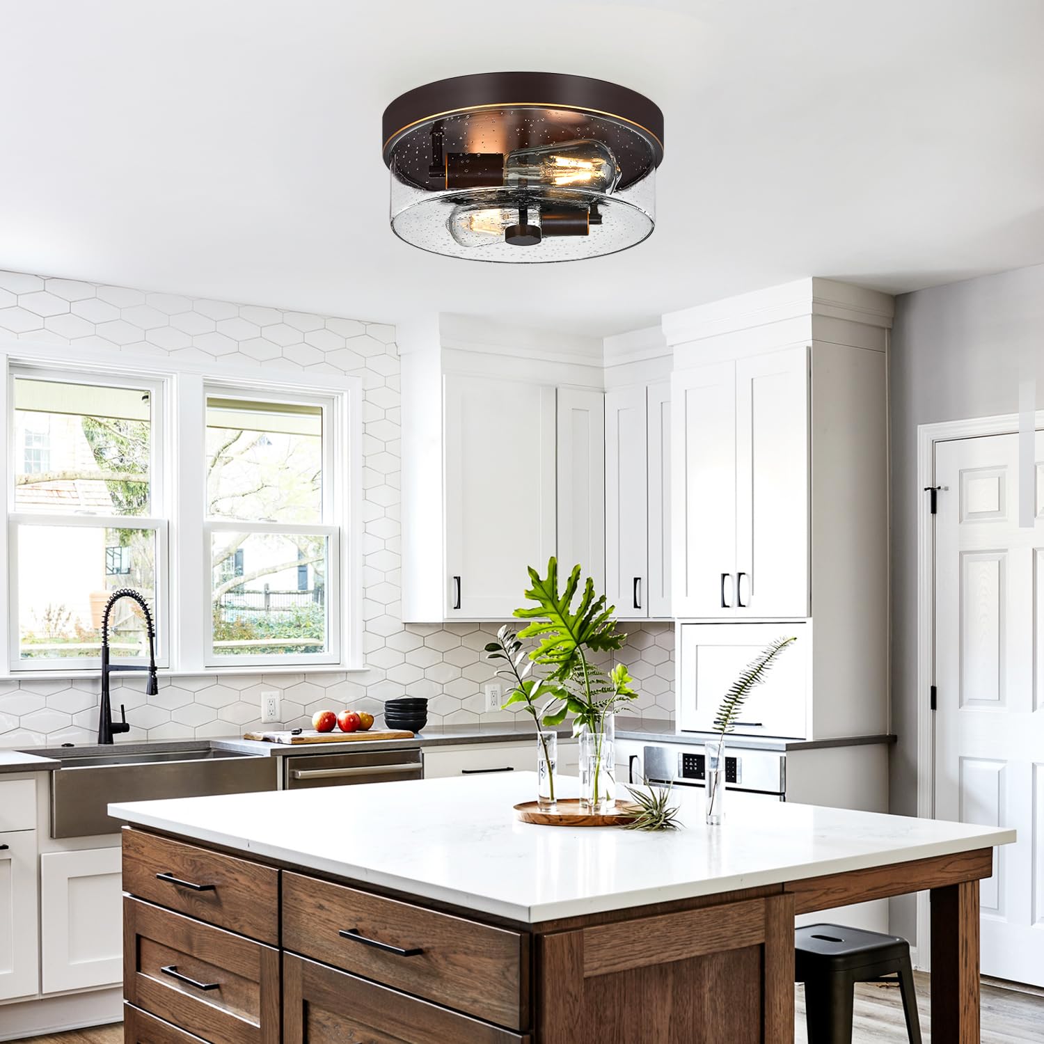 SZZGCO frameless-design flush mount for a clean ceiling line