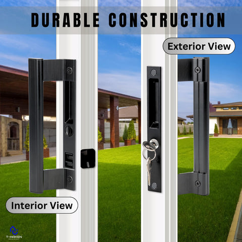 T-HAKEN handle with built-in lock for extra balcony door security.