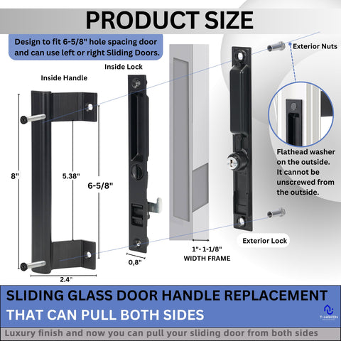 T-HAKEN matte black zinc finish resists rust on high-use doors.