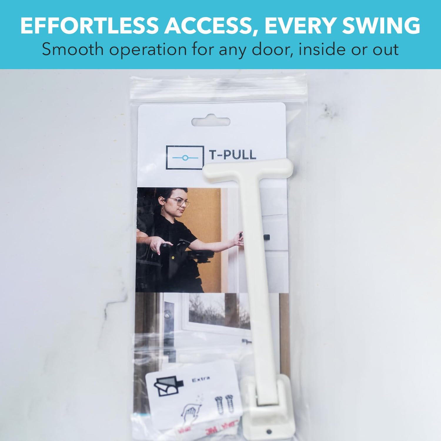 T-PULL swiveling door closer designed for exterior doors and independent access.