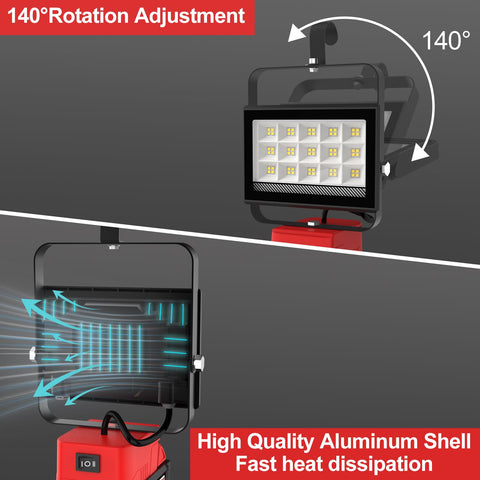 T-SUN 60W work light portable with hook design for flexible placement.