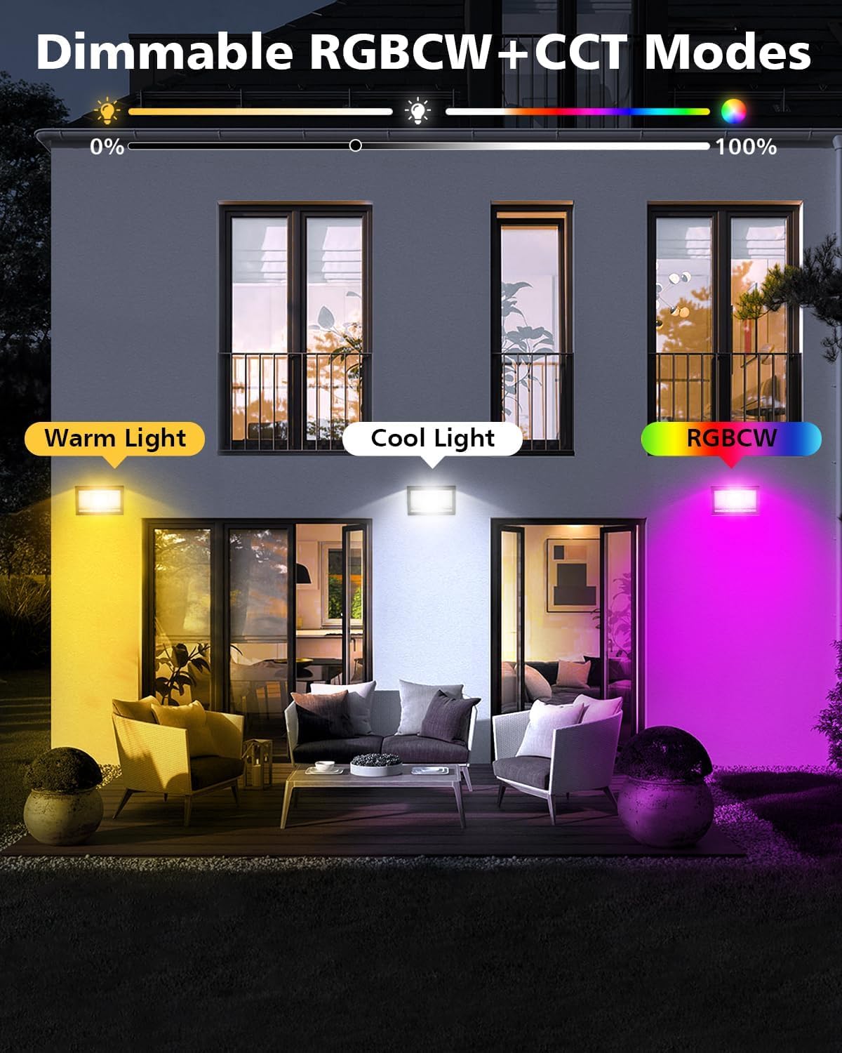 T-SUN 4-pack color spectrum lighting shows vibrant RGBW effects.
