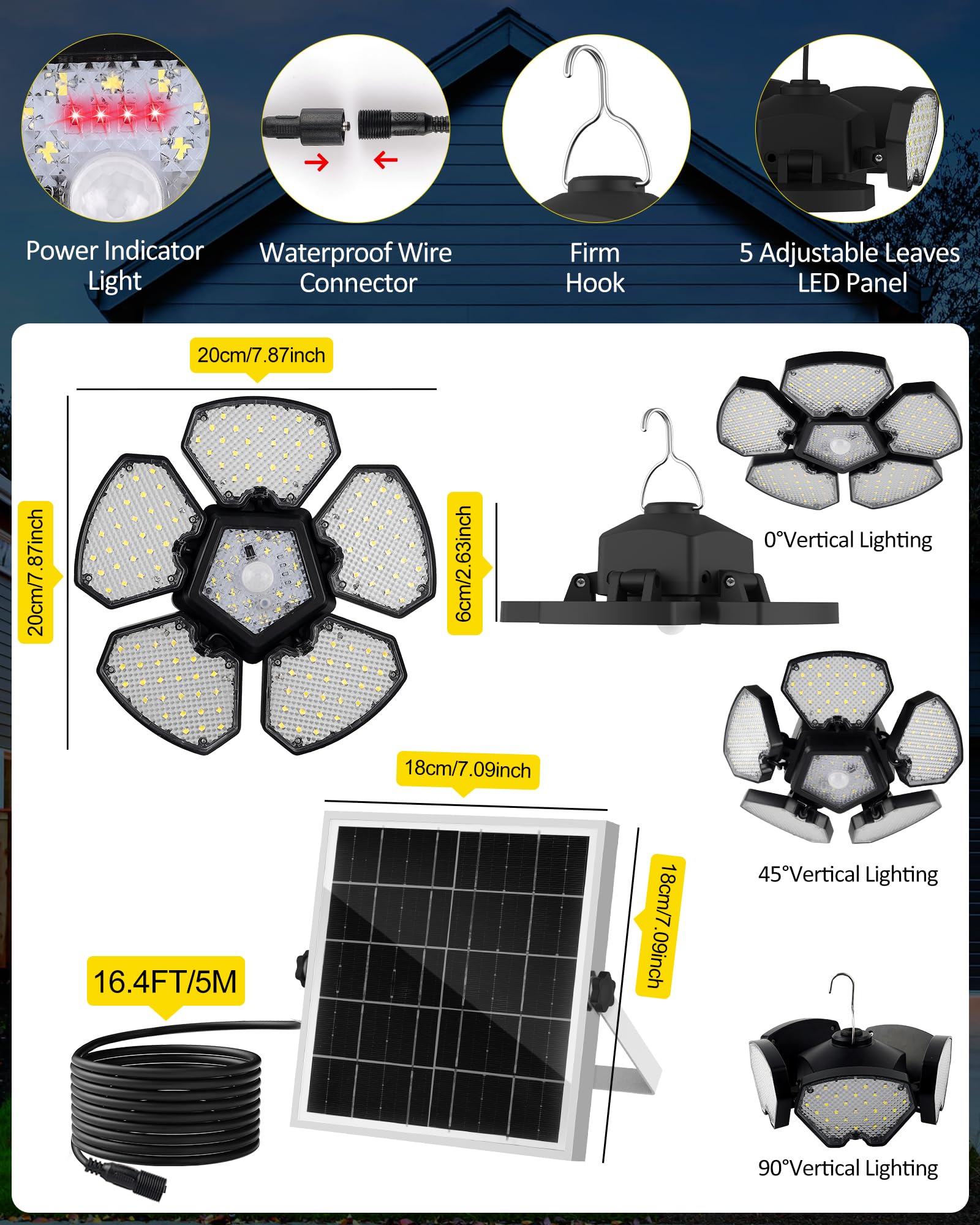 T-SUN built-in 2000mAh battery for extended illumination