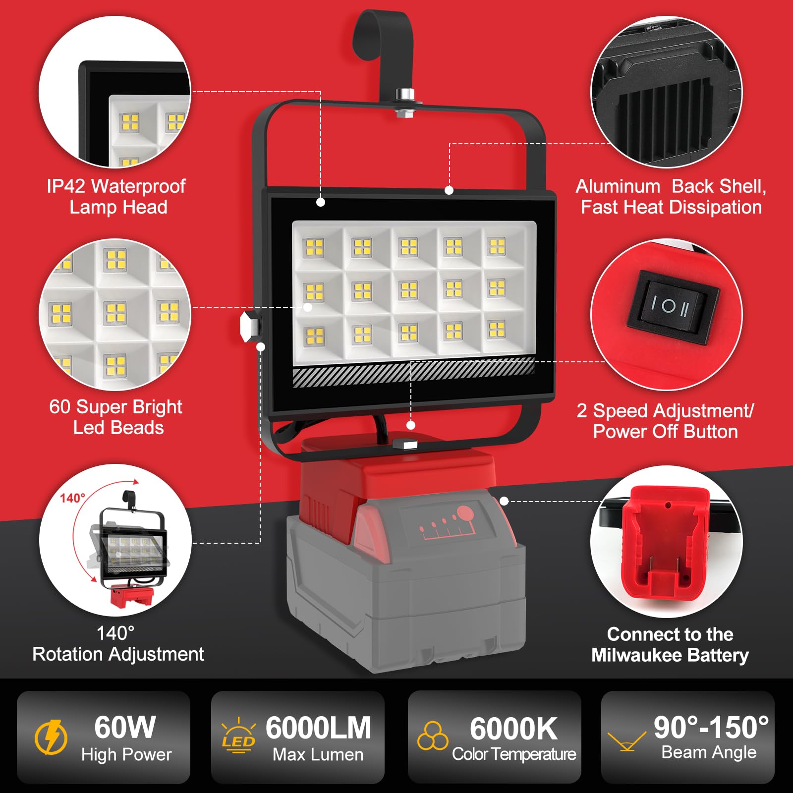 T-SUNiceM versatile light for workshop, garage, camping, and more.