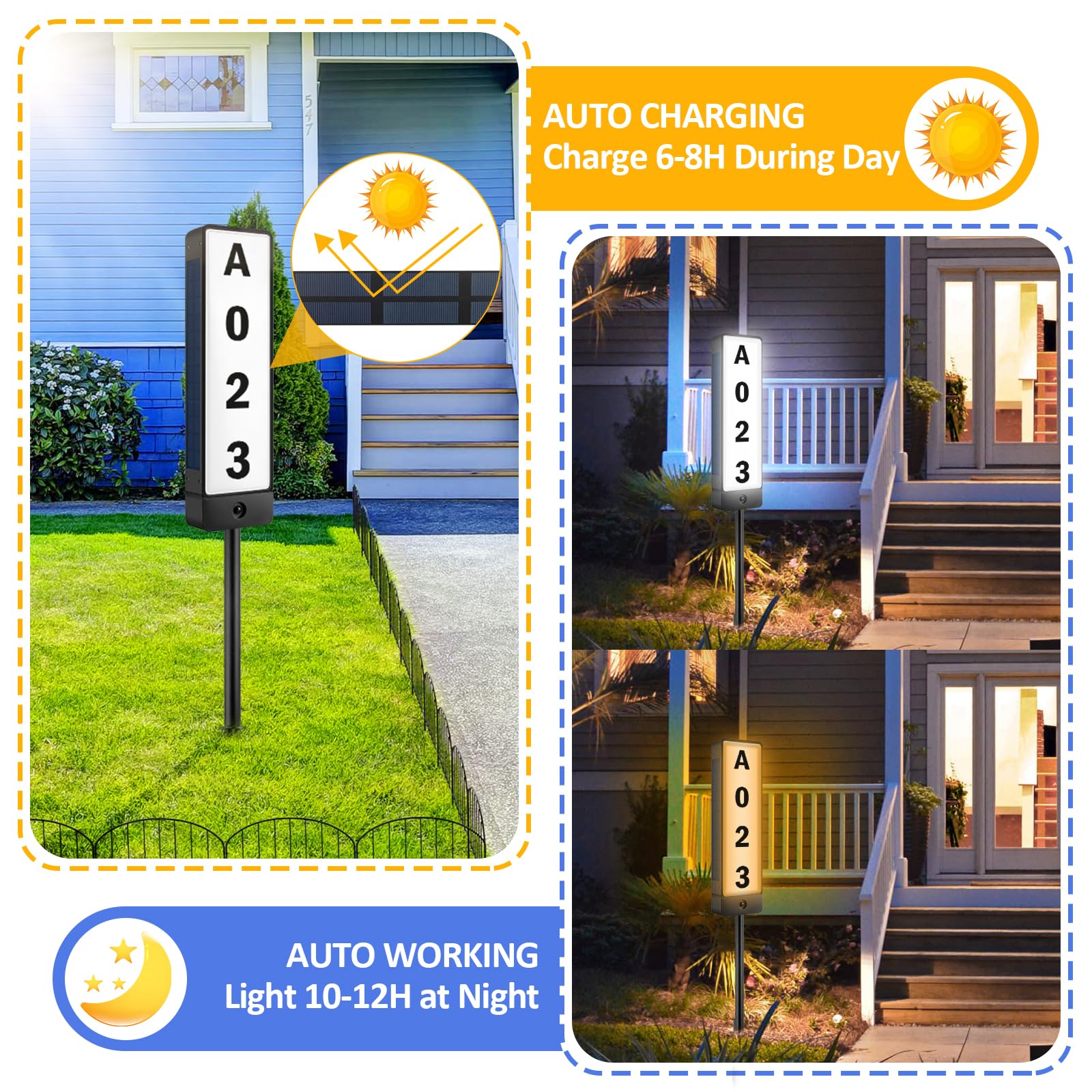 T-SUNUS IP65 waterproof sign withstands rain and snow near driveways.
