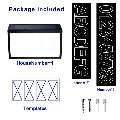 T-SUNUS Solar Address Sign IP44 waterproof design resists rain and dust.