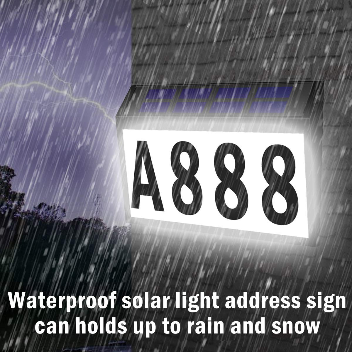 T-SUNUS Solar Address Sign letters and digits enables customizable addressing.