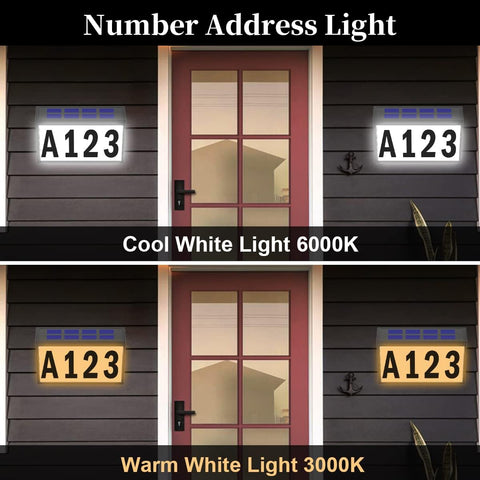 T-SUNUS Solar House Numbers Light side view demonstrates exterior durability.