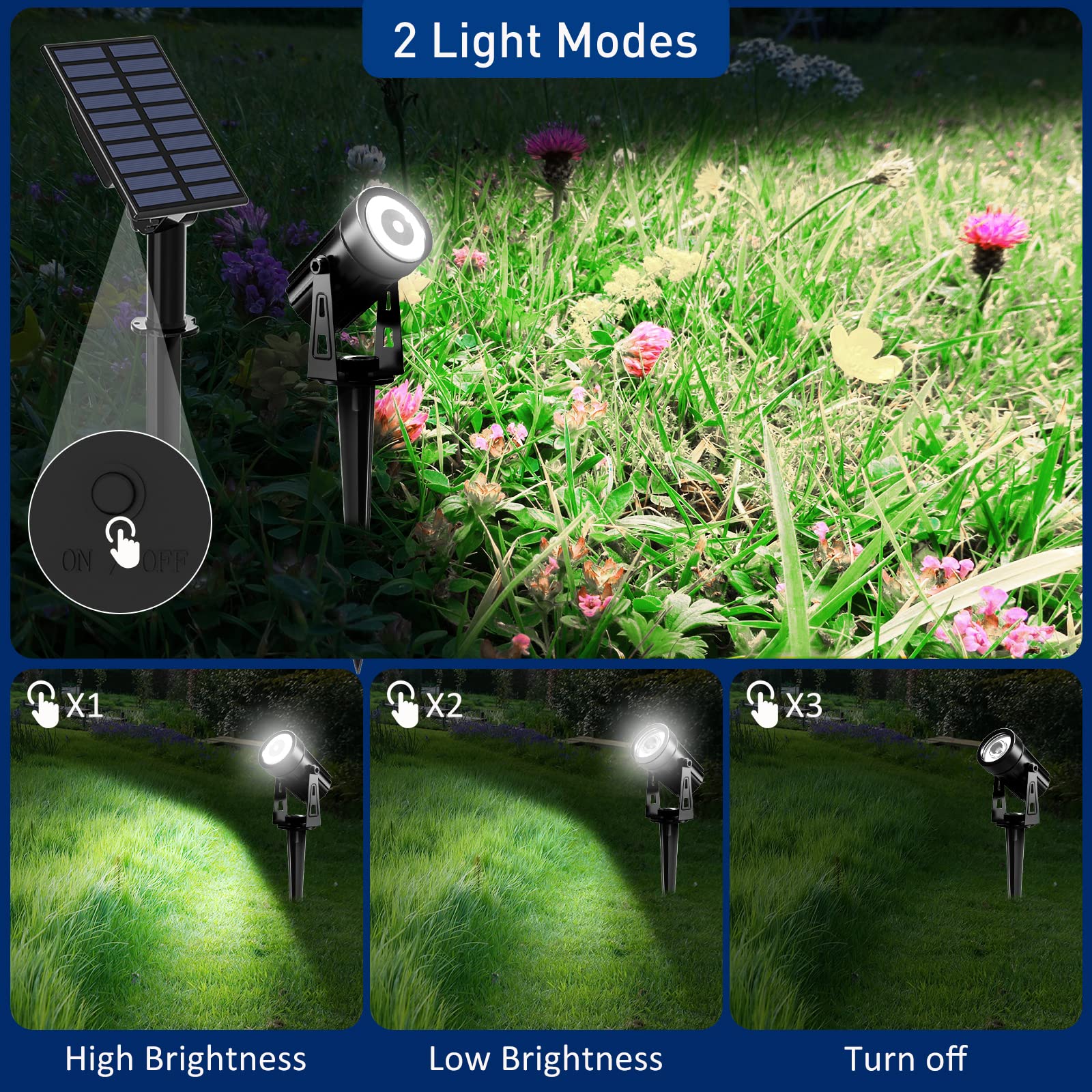 T-SUNUS solar spot light with adjustable head for wide coverage