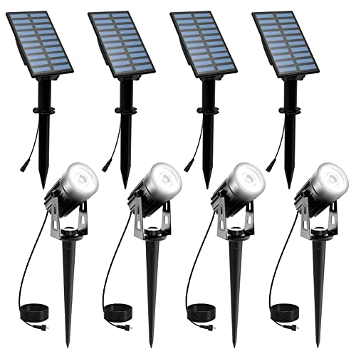 T-SUNUS solar spot light with separate panel illuminating walkways and driveways