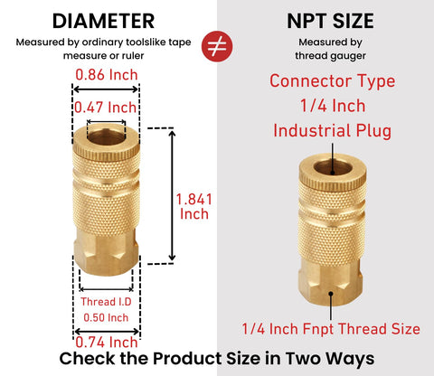 T TANYA HARDWARE air hose fittings 1/4 in NPT thread seal for secure connections.