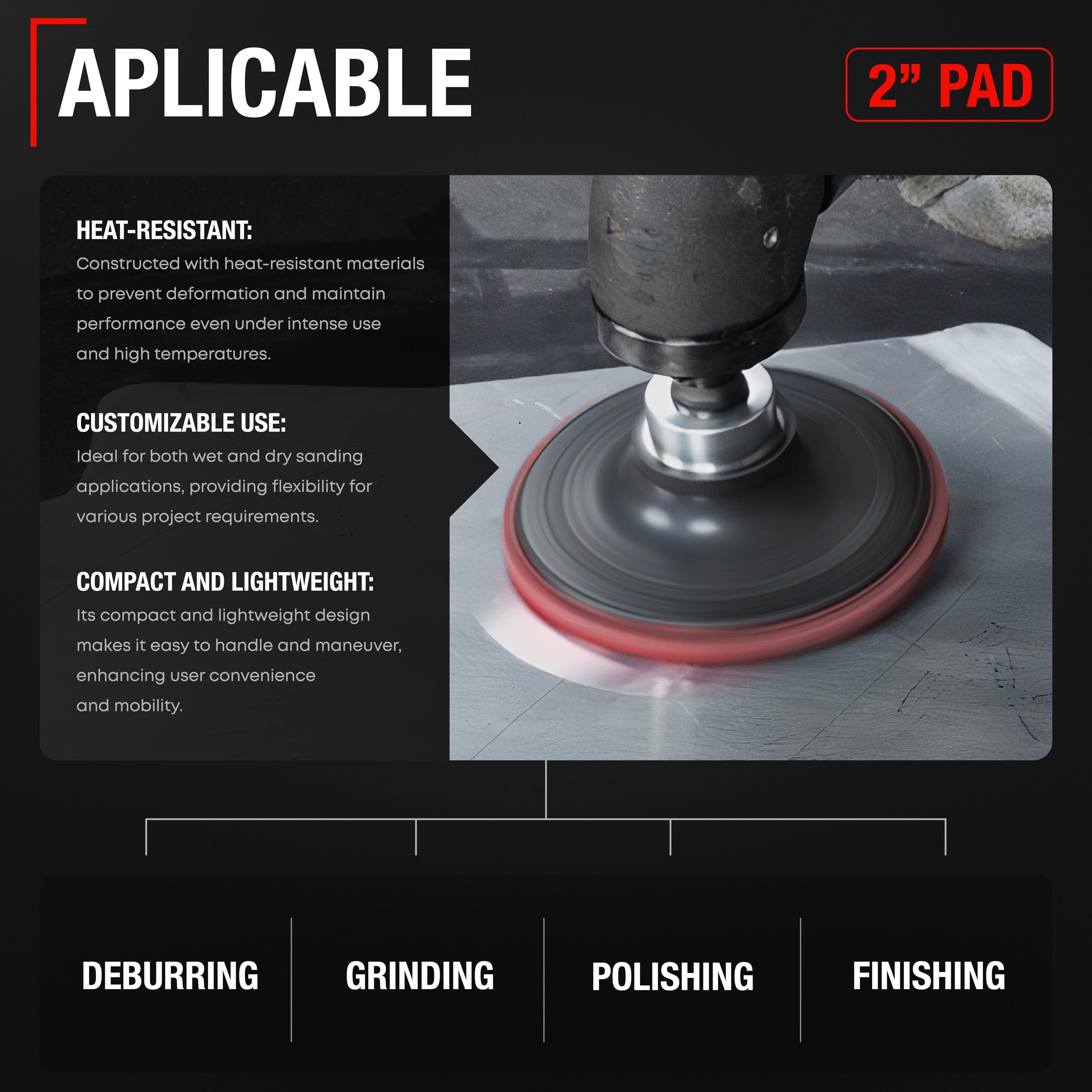 T1A aluminum core with a heavy-duty rubber pad for long-lasting wear