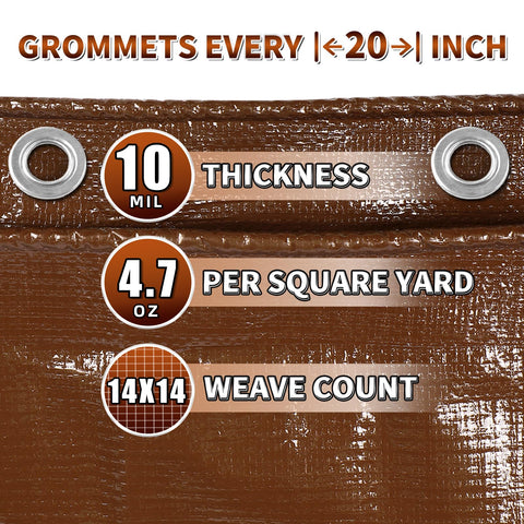 TA*RP YXCN weatherproof tarp demonstrates UV protection for outdoor coverage.