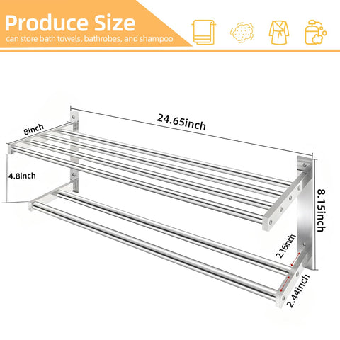 Taaji upper shelf and lower rod offer versatile drying and hanging space