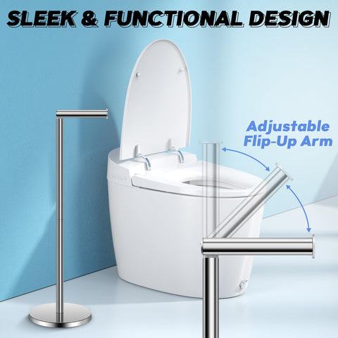 TACGEA stand stores four to five rolls for varied bathroom needs