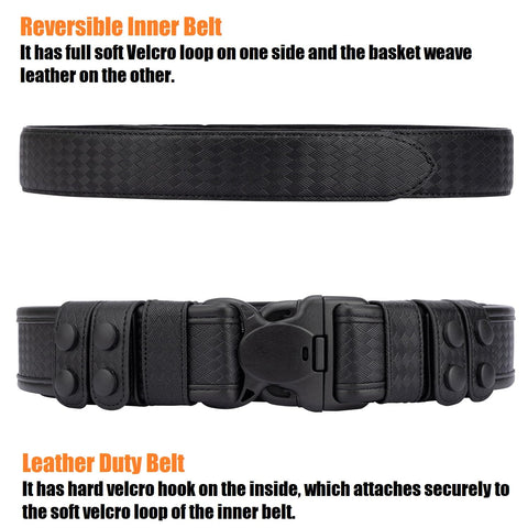 TACNEX basket weave texture close-up emphasizes durable leather for daily duty wear.