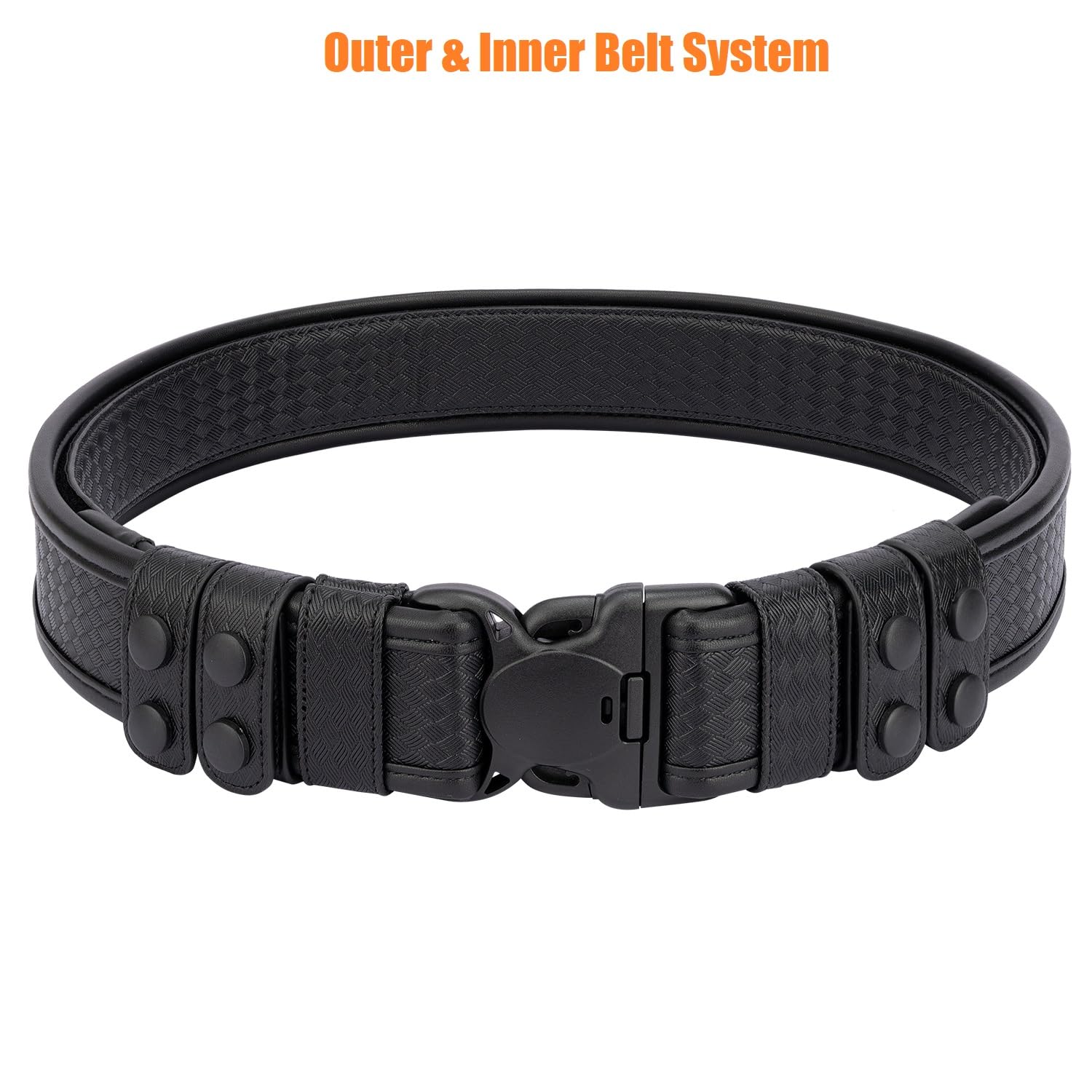 TACNEX duty belt side view demonstrates 2-inch width for stable gear distribution.