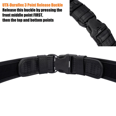 TACNEX four belt keepers with copper snaps secure the inner belt.
