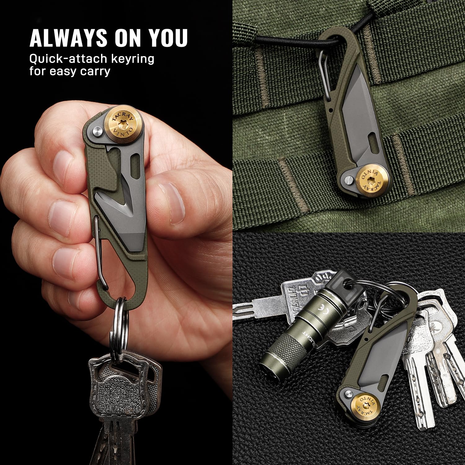 TACRAY Vinto keyring attachment for easy carry on bags or belts