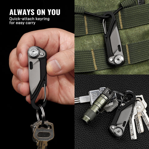 TACRAY Vinto keyring attachment keeps multitool within reach